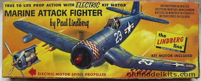 Lindberg 1/48 F4U Corsair Marine Attack Fighter - Motorized Cellovision Issue, 301M-100 plastic model kit